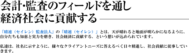 晴連(せいれん)監査法人企業理念